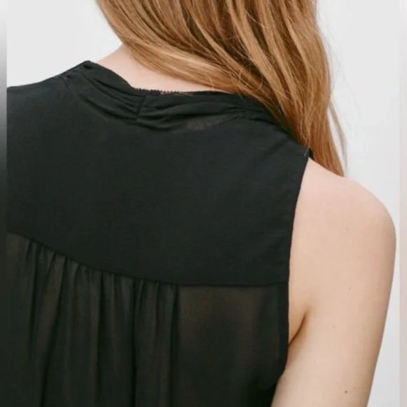 Aritzia Babaton 100% Silk Sleeveless Blouse - Black - Picture 4 of 8